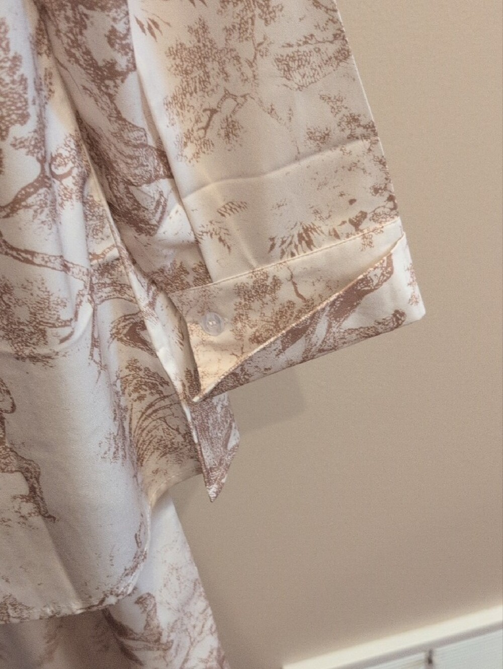Wide Leg Women’s Pants - Cream Toile Print - Picture 10 of 10